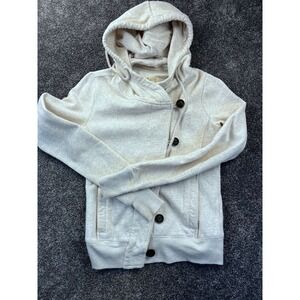 Hollister Womens Button-Up Hoodie Jacket Small Cotton Polyester Beige‎